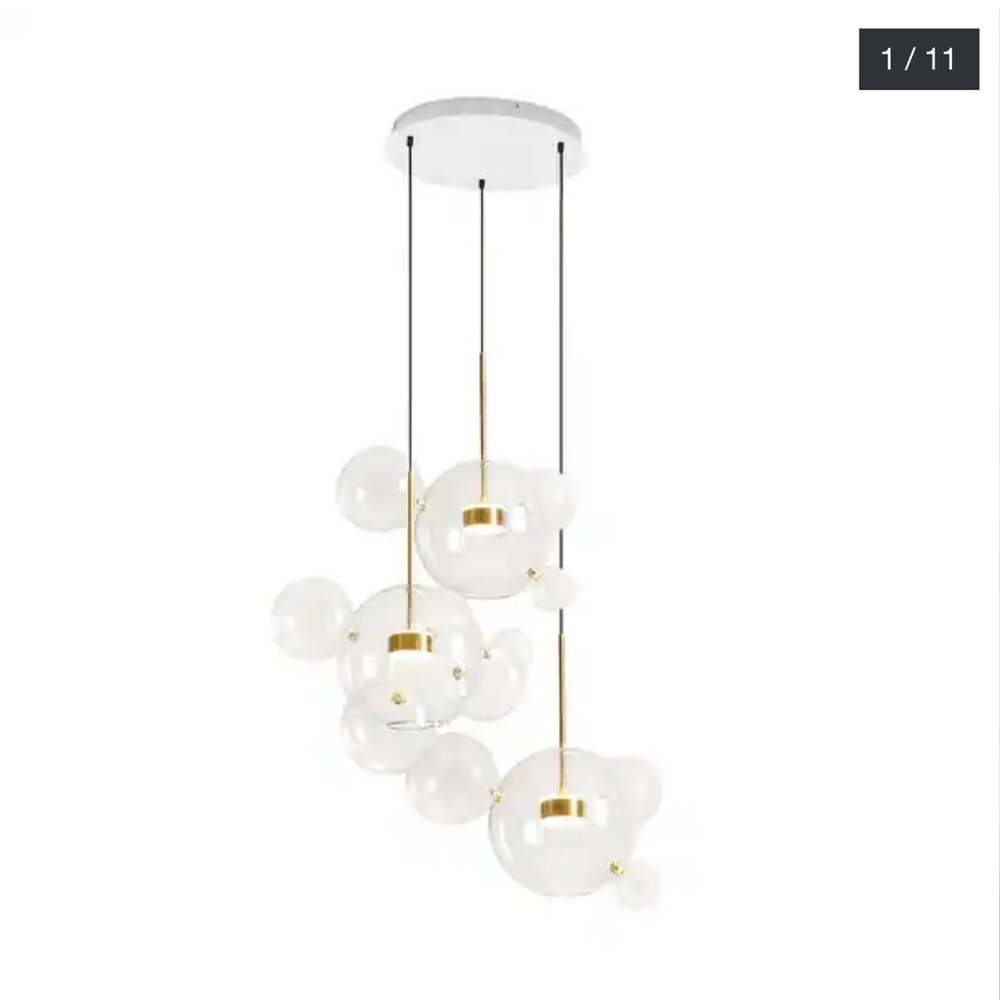 Bubble glass / globe LED chandelier